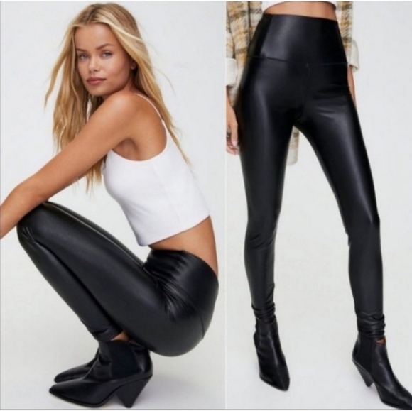 Aritzia Wilfred Free Daria Faux Leather Leggings High Waisted Rise Pants Size XS - Picture 1 of 9